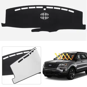 Canvcle 2020-2026 Ford Explorer XLT Limited ST Platinum Dashboard Cover Custom Fit Non-Slip Dash Mat UV Protection Anti-Glare Black Polyester Car Accessories