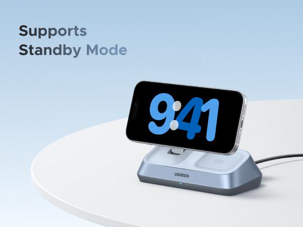 UGREEN 25W Qi2 Certified 3-in-1 Magflow Wireless Charging Stand, Magsafe Fast Wireless Charger for iPhone 17/16/15/14/13/12, AirPods and Apple Watch, Desk Stand with Adjustable Angle,（No battery）TikTokShopBlackFriday ,Tiktokshopstockup