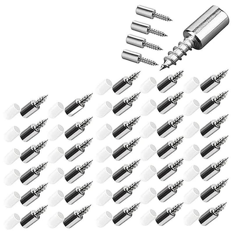 Spring Wardrobe Refresh Must-Have 40Pcs Wardrobe Cabinet Glass Partition Nails Cross Self-Tapping Screw with Rubber Sleeve Screw Plate Support Partition Bracket Sturdy Shelf