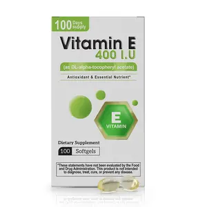 Vitamin E 400 IU Unflavored Softgels - Antioxidant Support Nutritional Supplement (100 Servings)