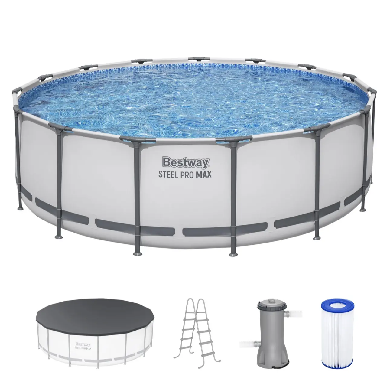 Bestway Steel Pro MAX Round Above Ground Swimming Pool, 15ft x 48in (Home Improvement, Garden & Pool Supplies)