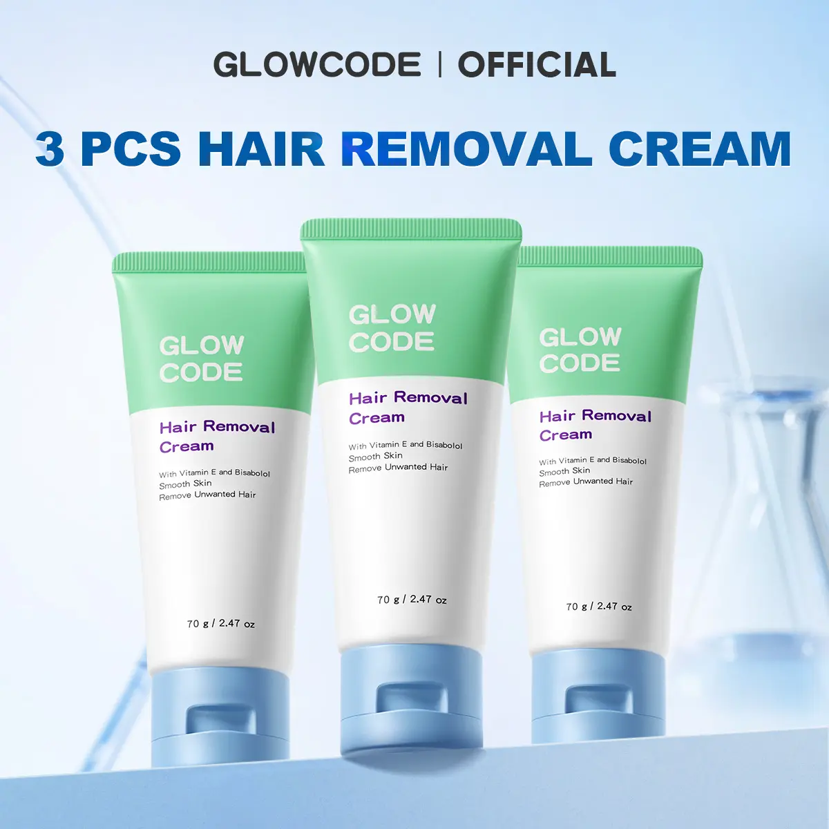【Hot Triple Combo】Glowcode  Hair Removal Cream Body Care 70g*3 Gentle Formula with Anti-Irritation Effect to Reduce Skin Redness