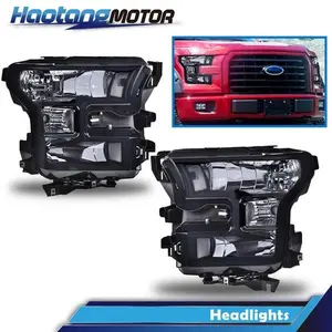 CROSSDESIGN Pair Smoke Lens Headlights Clear Head Lamps Left & Right Fits 15-17 Ford F150 CROSSDESIGN Pair Smoke Lens Headlights Clear Head Lamps Left & Right Fits 15-17 Ford F150