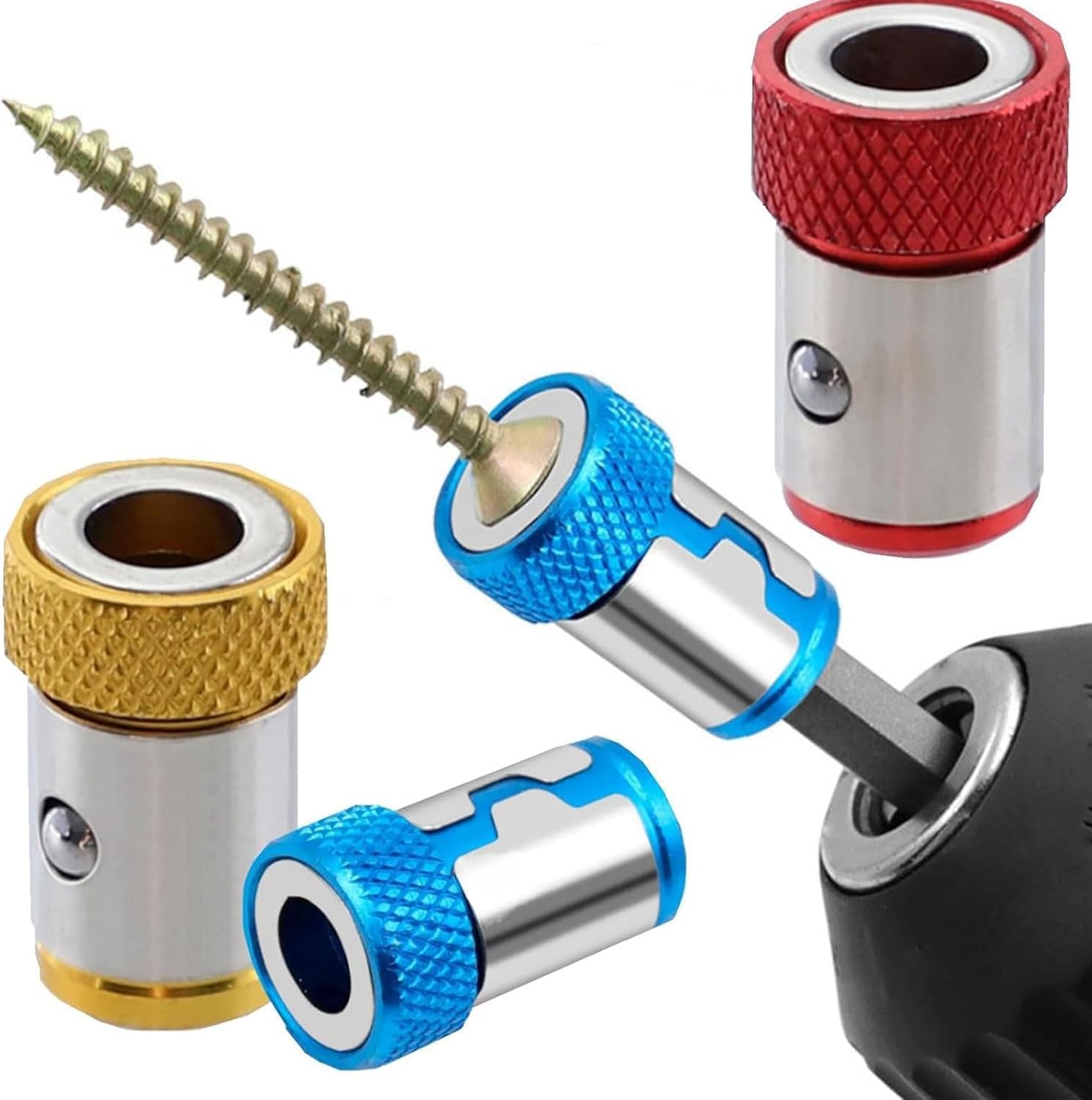 6PCS Magnetic Ring Screwdriver Set, Universal 1/4 Inch Hex Bit Magnetizer, Removable Magnetic Ring for Electric Drill & Screwdriver Bits, Strong Magnetization Tool AccessoriesPower Tools 6PCS Magnetic Ring Screwdriver Set, Universal 1/4 Inch Hex Bit Magnetizer, Removable Magnetic Ring for Electric Drill & Screwdriver Bits, Strong Magnetization Tool AccessoriesPower Tools