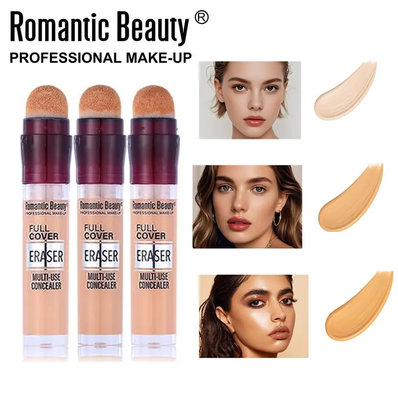 Dual-effect Concealer & Foundation Eye Concealer - 24-hour long-lasting, high-coverage matte finish. Korean pressed powder foundation for a flawless complexion. Covers acne marks, sculpts the nose, and nourishes the skin.