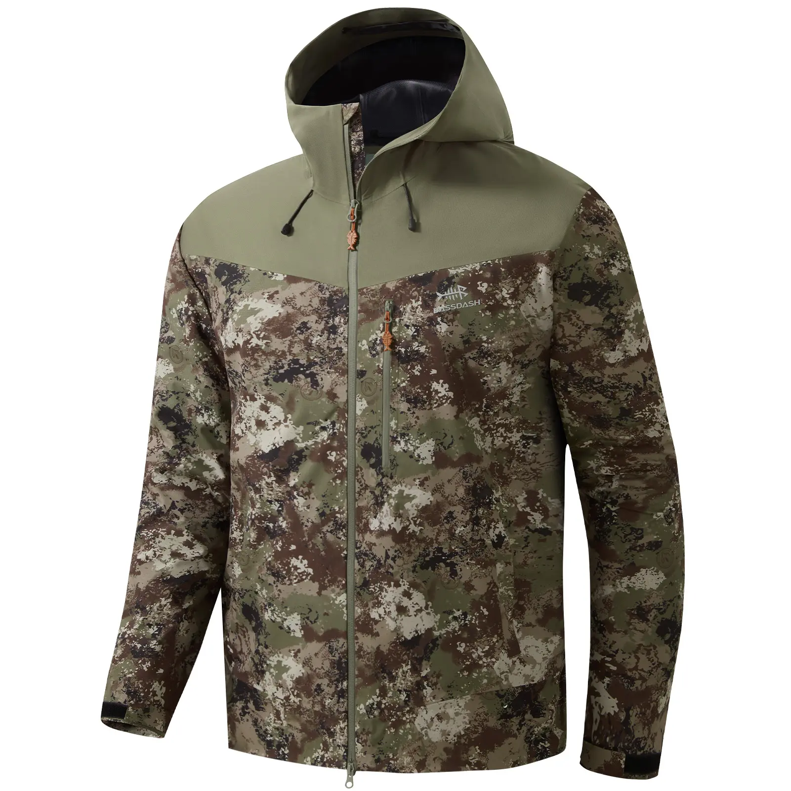 BASSDASH VORTEXIS Men’s Waterproof Rain Jacket Breathable Ultra Lightweight Rip-Stop Packable for Fishing Hunting Hiking