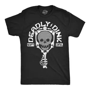 Mens Deadly Dink Pickleball T Shirt Funny Shirt Pickleball Tee for Guys Mens Funny T Shirts Cool Vintage Fashion T-Shirt Gift Classic Menswear Halloween Apparel for Men Funny Pickle Ball Short Sleeve Novelty Black -