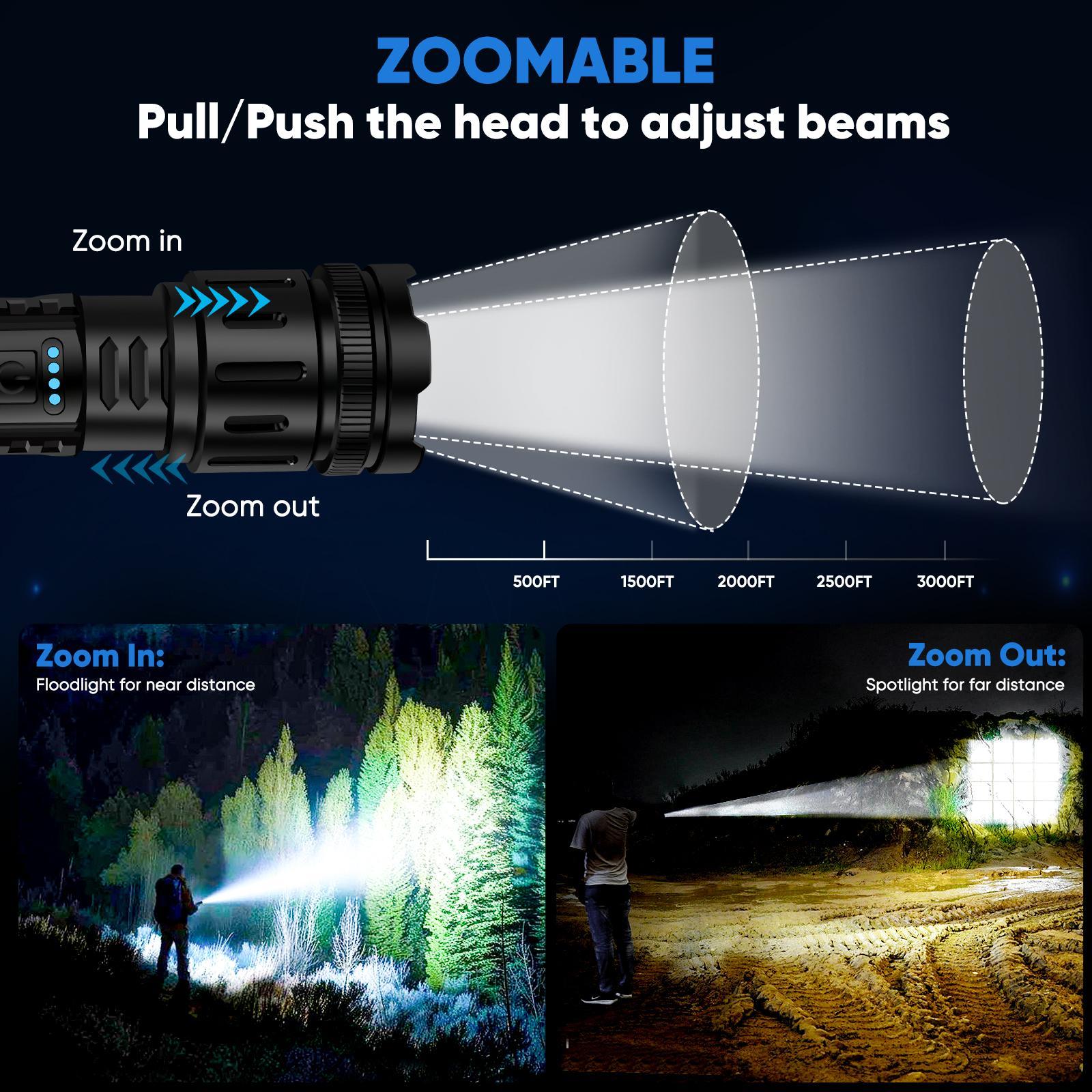 2Pcs Rechargeable Flashlights High Lumens, 7Mode Super Bright Flashlight Camping, Adjustable Tactical Flash Light High Powered, LED Flashlights for Home Emergency2 2Pcs Rechargeable Flashlights High Lumens, 7Mode Super Bright Flashlight Camping, Adjustable Tactical Flash Light High Powered, LED Flashlights for Home Emergency2