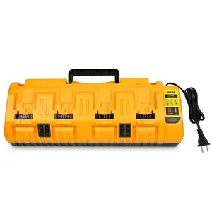 DCB104 4 Ports Multi Charger Station Replacement Charger for Dewalt Compatible with 12V-20V MAX High Capacity Lithium-ion Battery power tool with Dual USB Ports (No Batteries Included)
