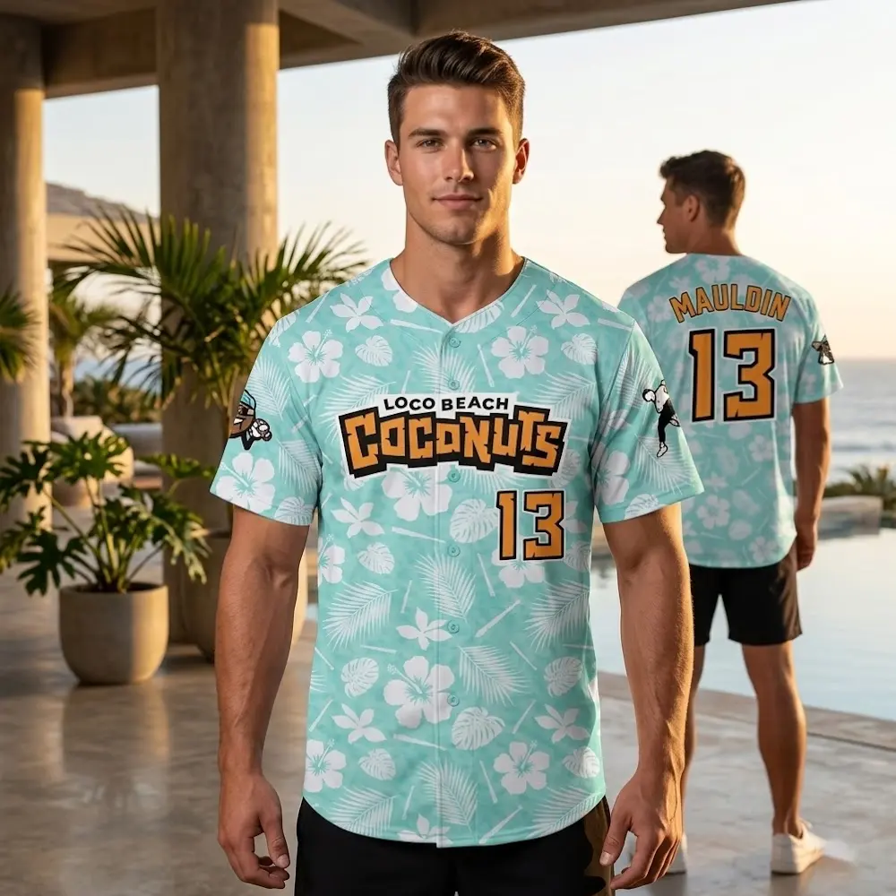 Hot Hot coconuts#13 light blue Funny Golf -Vintage Streetwear Baseball Jersey Unisex -  Trendy Baseball Jerseys #streetstyle #viraloutfits #baseballjersey