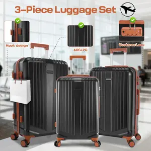 Luggage Sets 3 Piece, Suitcase Dual-Spinner Wheel TSA Lock, Lightweight Travel Hardshell PC+ABS Carry on Luggage for Men&Women