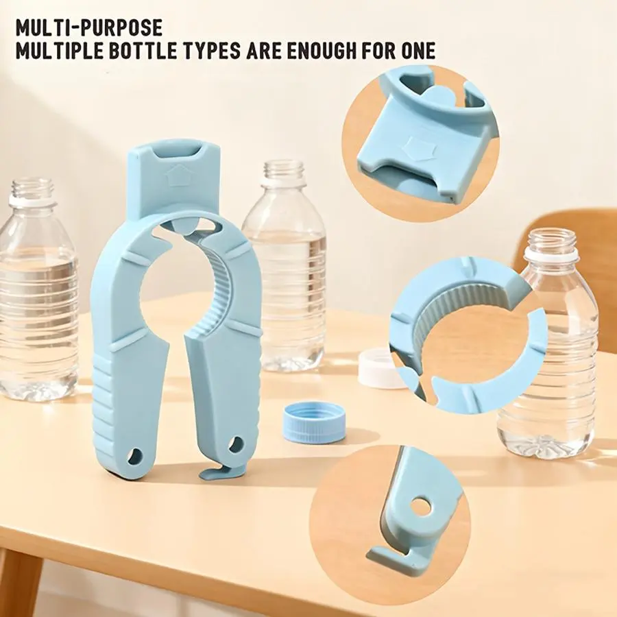Multifunctional Bottle Opener Set, Plastic Handheld Can Opener & Bottle Cap Opener, Ideal for Seniors, Weak Hands & Arthritis Sufferers, Blue