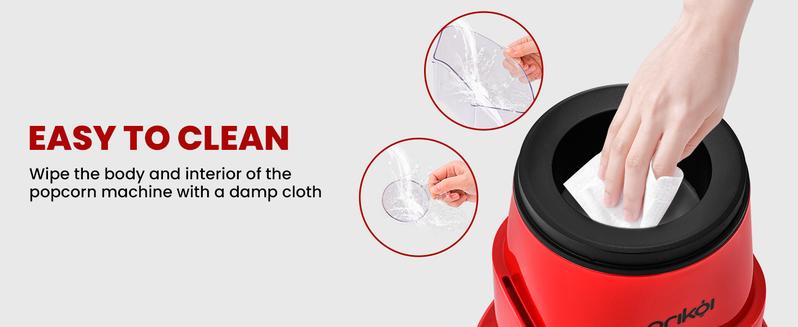 SUSTEAS American Hot Air Popcorn Maker, Electric Popcorn Maker with 4 Serving Bowls and Measuring Cup, Oil-Free, Crunchy & Crispy Quality Kitchen Appliance