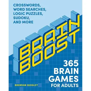 Brain Boost: 365 Brain Games for Adults: Crosswords, Word Searches, Logic Puzzles, Sudoku, and More Paperback – Large Print, October 14, 2025