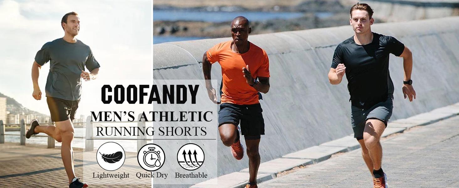 COOFANDY Mens 2 Pack Running Shorts 2 in 1 Workout Shorts Quick Dry Gym Training Athletic Jogger with Phone Pockets jortsmen