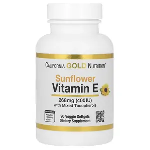 California Gold Nutrition Sunflower Vitamin E with Mixed Tocopherols, 400 IU, 90 Veggie Softgels