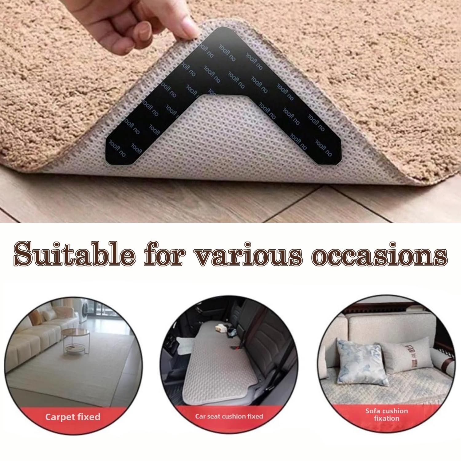 8Pack Non-slip Carpet Stickers, Non-slip Area Rug Stickerfor Rugs, Sofa, Car Seat, Tablecloth, Bathroom, Living Room