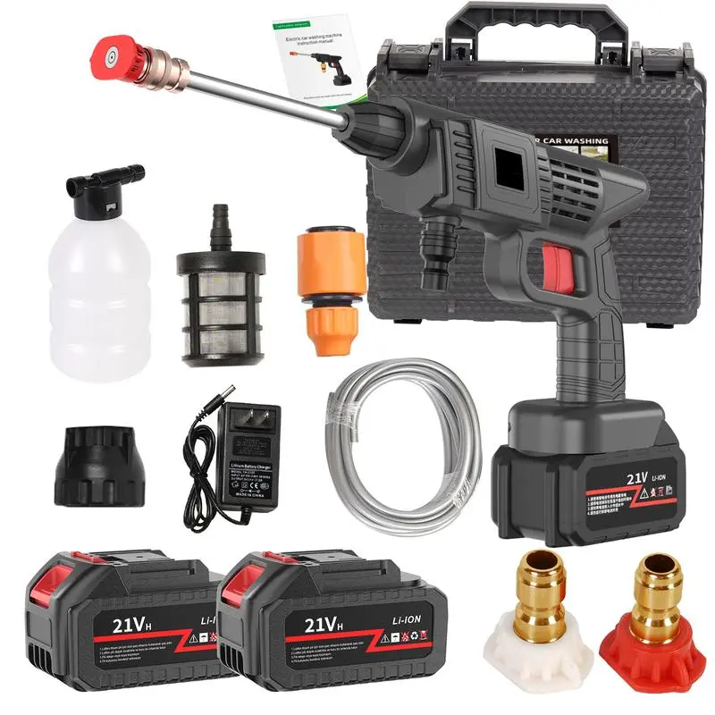 Cordless Portable High-Pressure Washer - Long Battery Life Mini Handheld Power Washer for Household Fences, Floors, Garden Cleaning Tasks, Cordless Pressure Washer