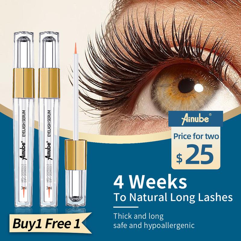 Ainube Lash Serum with Ginseng Root Extract for Natural Growth Strengthens Length & Volume Plant-Based Gentle Safe for Sensitive Eyes