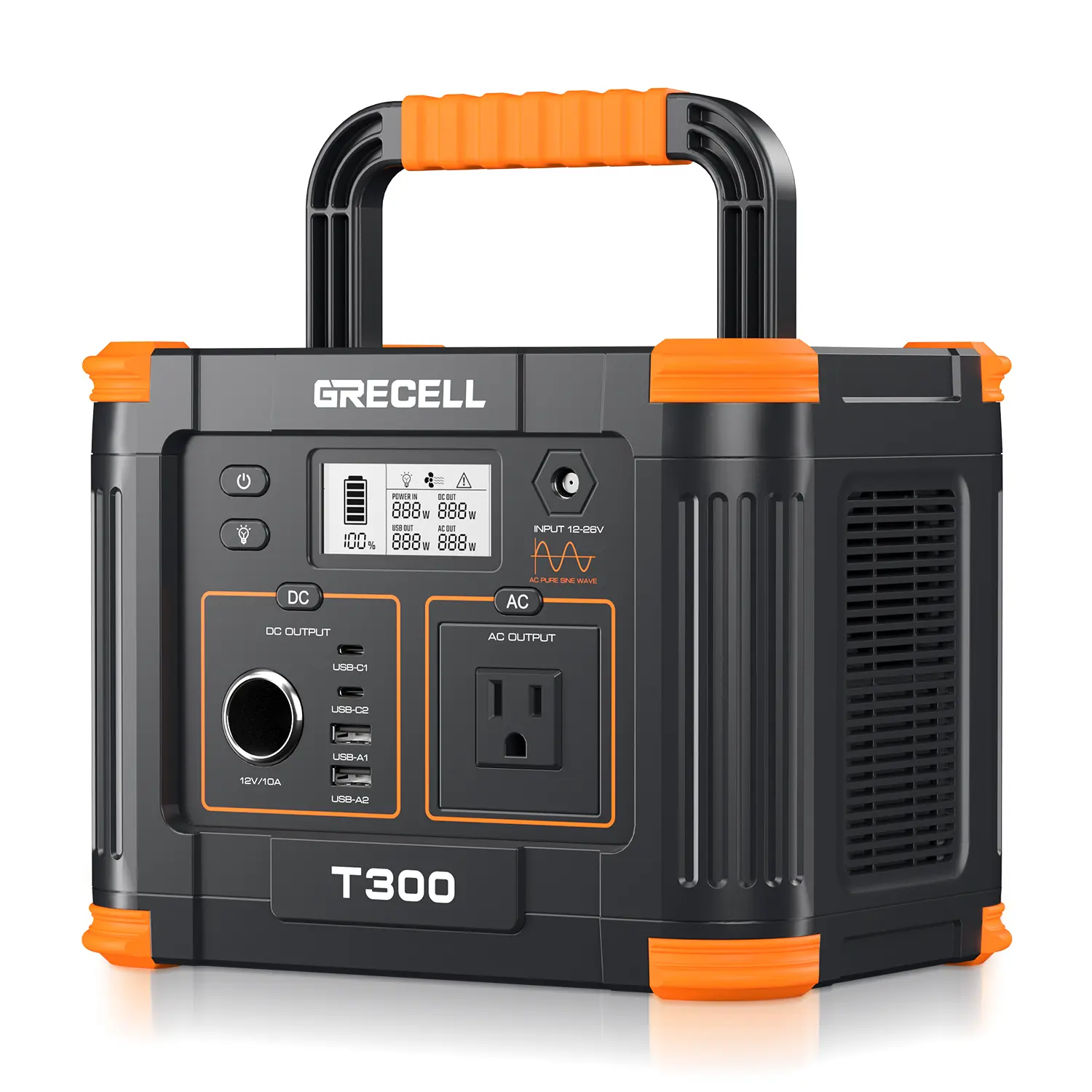 t300 300W Output Solar Powered Portable Power Station, 231Wh Bluetooth Backup Power Battery - Single Unit or Combo for Outdoor Camping, Home Emergency Use (Combo Items Shipped Separately)
