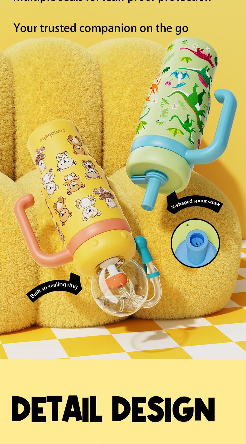 【COMOBEBE】24oz Stainless Steel Whale Fountain Tumbler – Adorable Pattern Designs, Spill-Proof, Dual Lids, Dishwasher Safe, Perfect for Kids & Adults 【COMOBEBE】24oz Stainless Steel Whale Fountain Tumbler – Adorable Pattern Designs, Spill-Proof, Dual Lids, Dishwasher Safe, Perfect for Kids & Adults