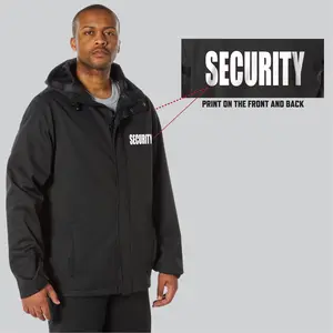 ROTHCO Men's Shadow Ops Waterproof Security Rain Jacket, All-Seasons Loose-Fitting Polyester Zip-Up Outerwear outdoorfun