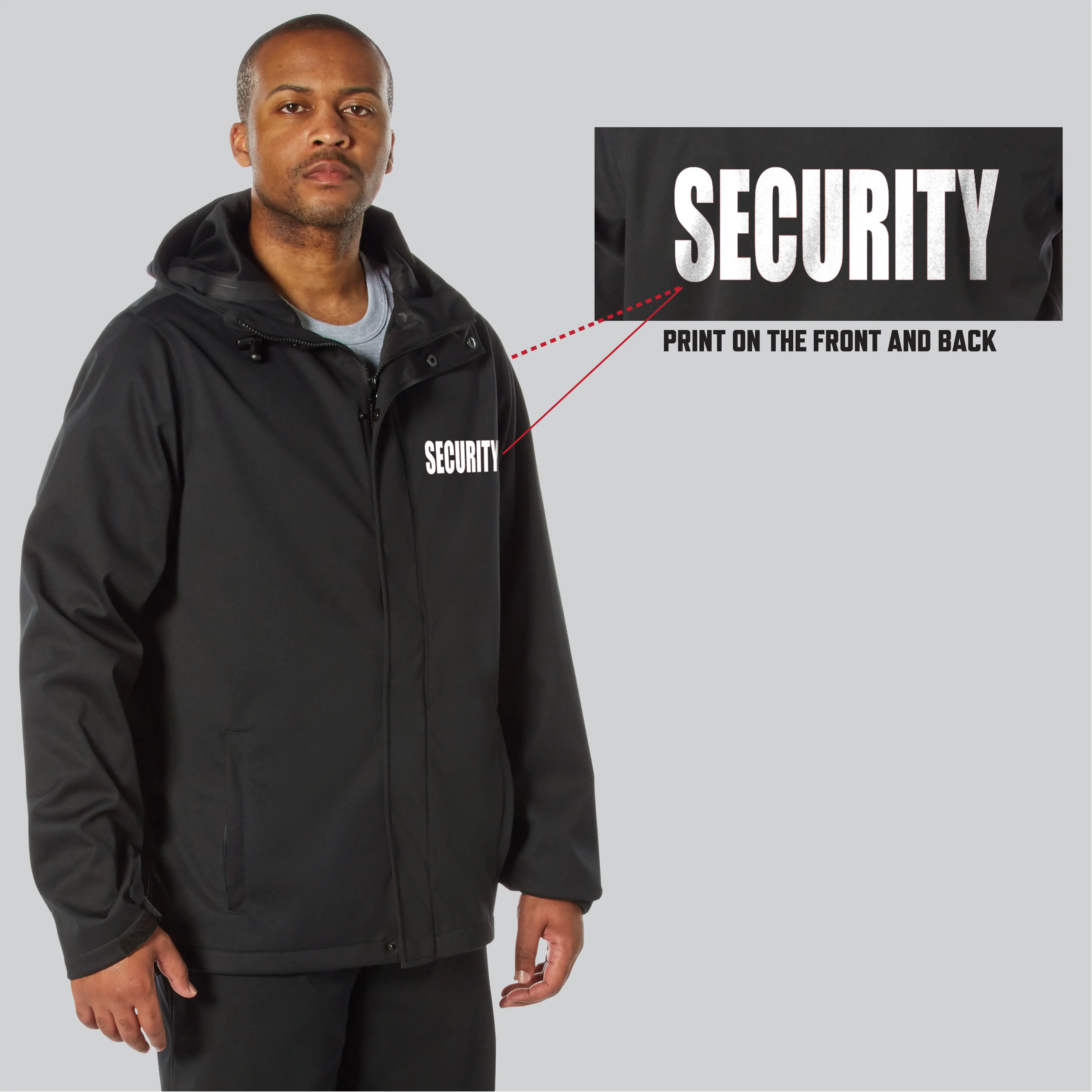 ROTHCO Men's Shadow Ops Security Uniform Jacket - Adult Big-Tall Biker Casual Waterproof All-Seasons Athletic Zip-Up Loose-Fit Quiet Stretch Polyester Rain Coat with Pockets, Hook-and-Loop Cuffs, Plain Long-Sleeve Utility Top (Hand Wash)