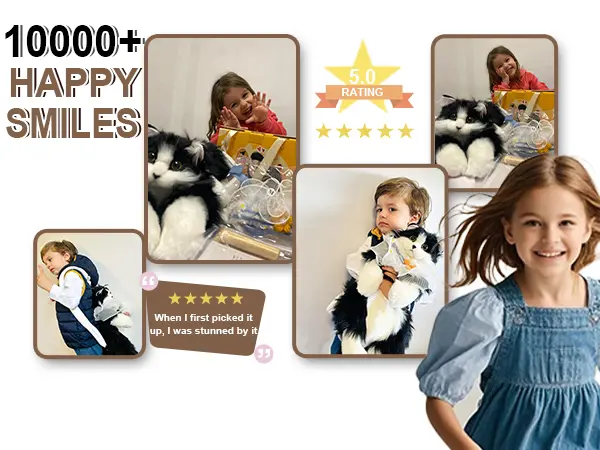 Product Introduction of 【TikTokShopBacktoSchool】Chongker Stylish Daypack Plush Cat Backpack - Realistic Stuffed Animal Fashion Accessory & Unique Gift for Cat Lovers - 1 Set Gift Wrap 2