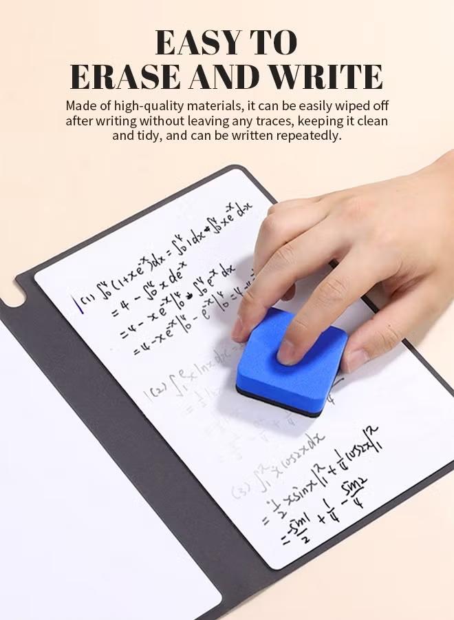 MUNBYN A5 Foldable Whiteboard Small Dry Erase Board With Pen Reusable Erasable Notebook Double- Sided For Drawing, Recording Meetings, Family Reminders, Writing MUNBYN A5 Foldable Whiteboard Small Dry Erase Board With Pen Reusable Erasable Notebook Double- Sided For Drawing, Recording Meetings, Family Reminders, Writing
