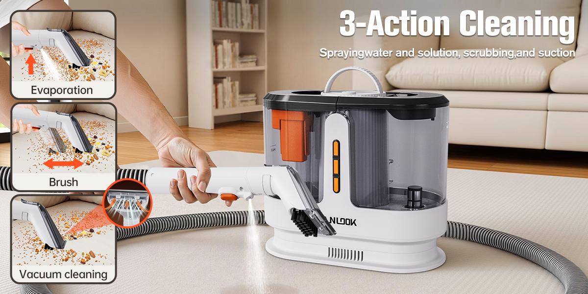 Fabric Cleaner Machine – Deep Clean Your Sofa, Carpet & More Multi Surface Vacuum Home Cleaning Tool