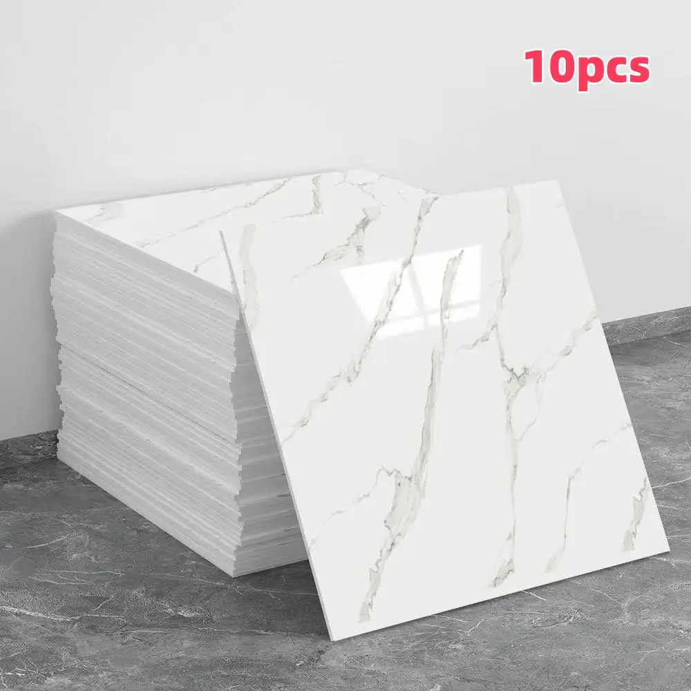 10pcs/20pcs Faux Tile Self-Adhesive Decorative Wall Stickers, Marble Tile Stickers, Interior Stickers, Marble Decorative Decal, Tile Decal Set, Waterproof Kitchen and Bathroom Decor, Residue-Free, Easy Installation, Durable Design, DIY Home Decoration