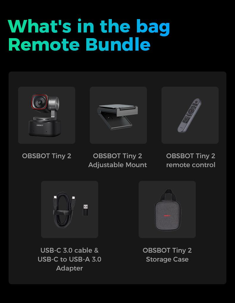 【Hot!!!】OBSBOT Tiny 2 Webcam 4K Voice Control PTZ, AI Tracking Multi-mode & Auto Focus, Web Camera with 1/1.5" Sensor, Gesture Control, 60 FPS, HDR Light Correction, Webcam for PC, Streaming, Conference wyze wirelesscamera videogames