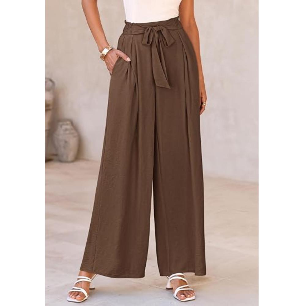 PRETTYGARDEN Women's Wide Leg Work Pants Business Casual High Waisted Loose Palazzo Trouser Summer Clothes