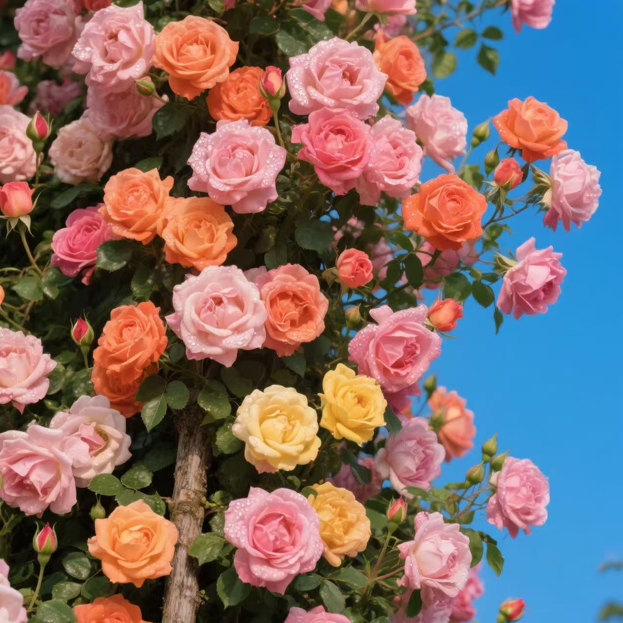 200 Pcs Climbing Rose  Seeds for Planting Outdoor-Perennial Rare Rose Flowers Plant for Your Grarden Home