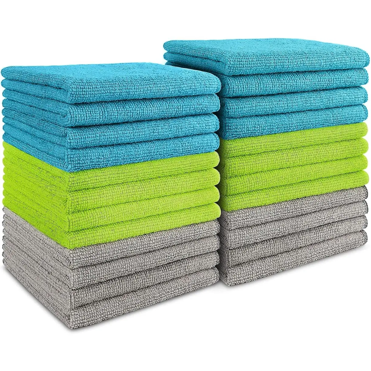 Microfiber Cleaning Cloth-24PK, Soft Microfiber Towels for Cars, Absorbent Cleaning Rags, Lint-Free Streak-Free Wash Cloths for House, Kitchen, Window(12in.x12in)