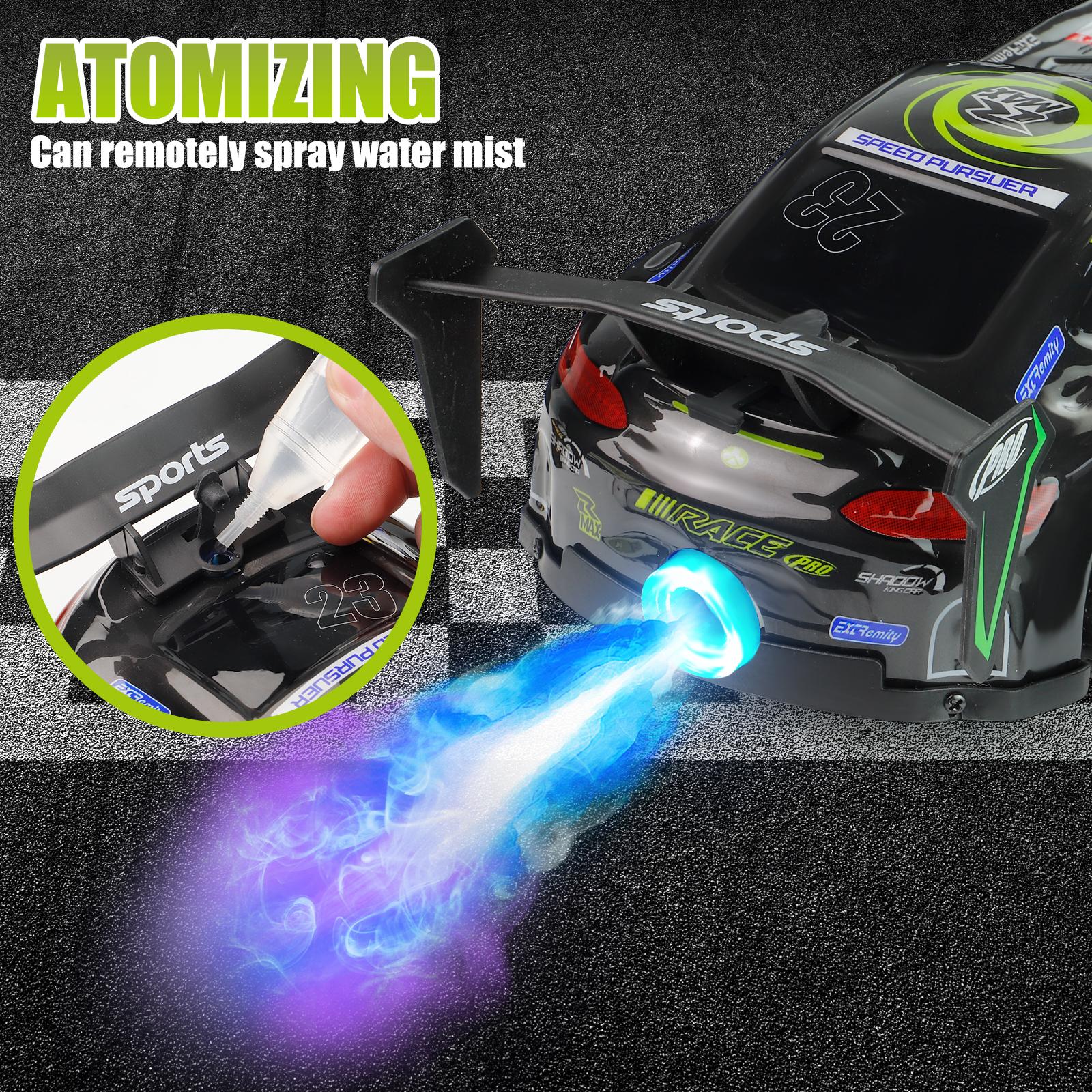 1:16 Alloy Drift RC Car - 4WD Remote Control Drift Car with Flashing LED Lights, Precision Drift Tires, and Steam Nitrous for High-Performance Drift Action