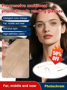 Photochromic Lightweight Rimless Reading Glasses