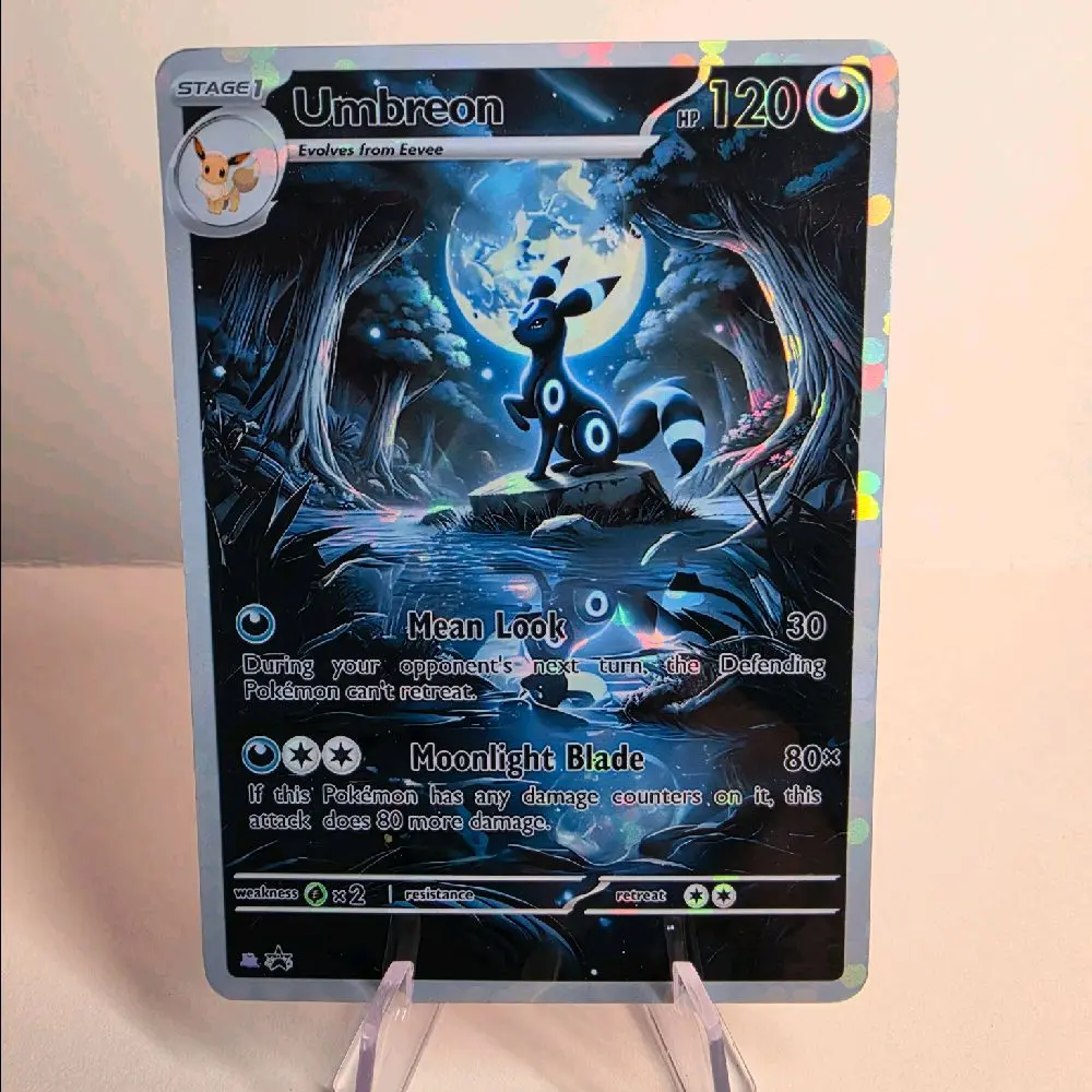 "Under the Moonbreon" Umbreon Extended Art Card (Custom) – Bubble Holo