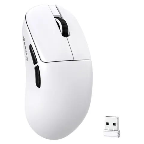 Magic-Refiner AJ199 Lightweight Portable Gaming Mouse - Gaming PC Accessories, Tri-Mode (2.4G/Wired/BT), 24K DPI, PAW3311 Optical Sensor, 1000Hz Polling Rate, 600mAh Rechargeable Battery, 49g Ergonomic Mouse with Precise Track for Mid-Large Hands