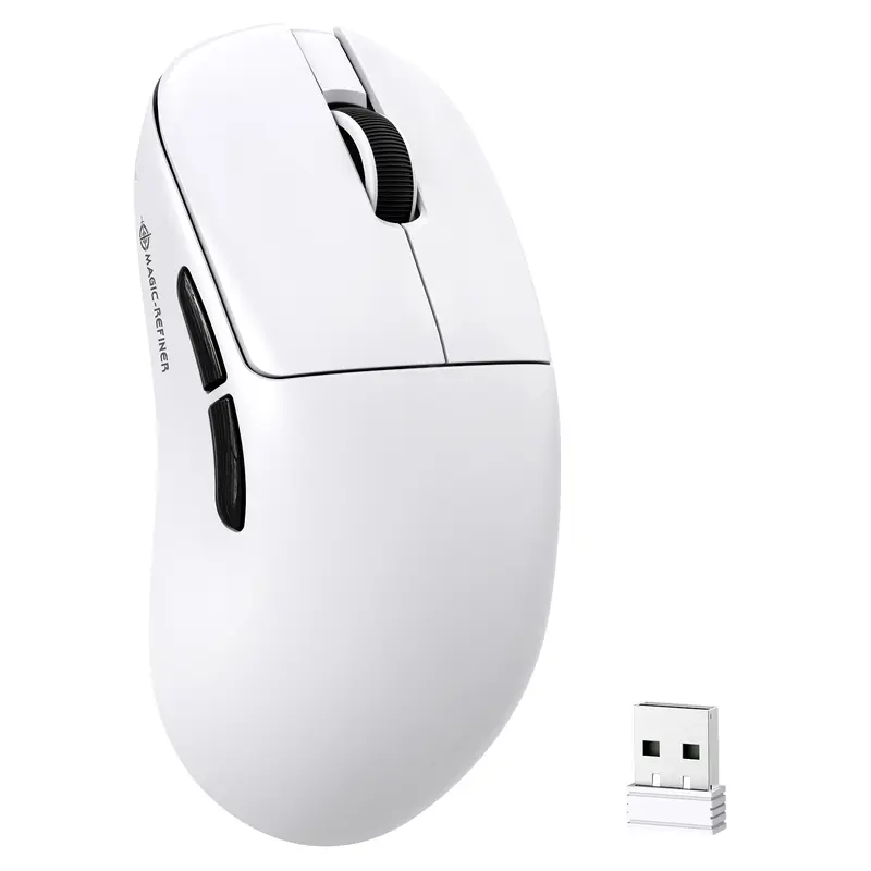 Magic-Refiner AJ199 Lightweight Portable Gaming Mouse - Gaming PC Accessories, Tri-Mode (2.4G/Wired/BT), 24K DPI, PAW3311 Optical Sensor, 1000Hz Polling Rate, 600mAh Rechargeable Battery, 49g Ergonomic Mouse with Precise Track for Mid-Large Hands
