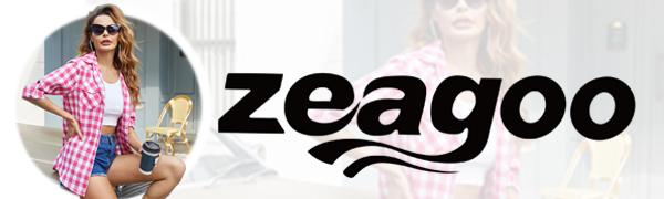 ZEAGOO Women's Flannel Shirts Long/Roll Up Sleeve Collared Button Down Plaid Shirt Casual Work Tops Thin Short