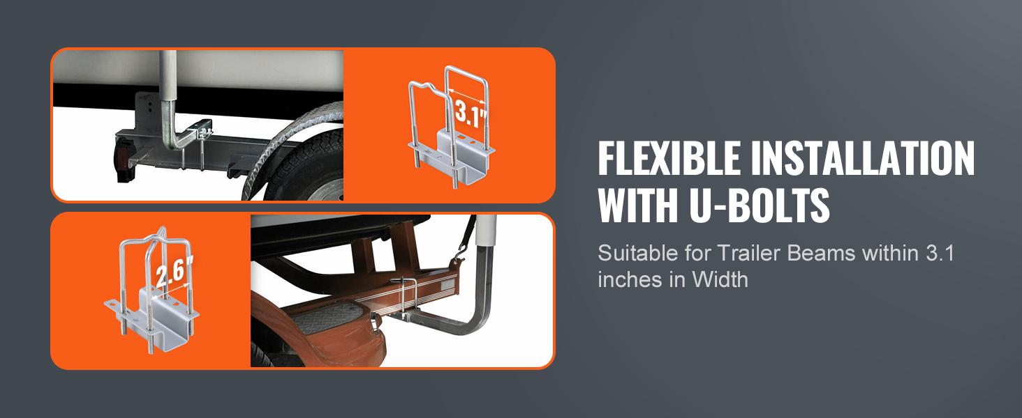 VEVOR Marine Trailer Guide Set,  62'' with LED Illumination, Pair of Steel Anti-Rust Guide Poles, Equipped with PVC Sleeves, Ideal for Ski, Fishing, or Sailboat Trailers 2024