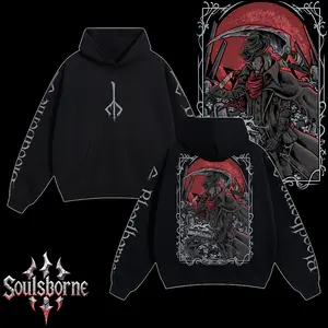 [Soulsborne Style] Vintage Grim Style Gehrman, The First Hunter - Bloodborne Unisex Hoodie, Soulsborne Gaming Apparel, Game Shirt, Video Game Clothes, Boy Merch, Gift For Him, Gift For Her, Soulslike Streetwear