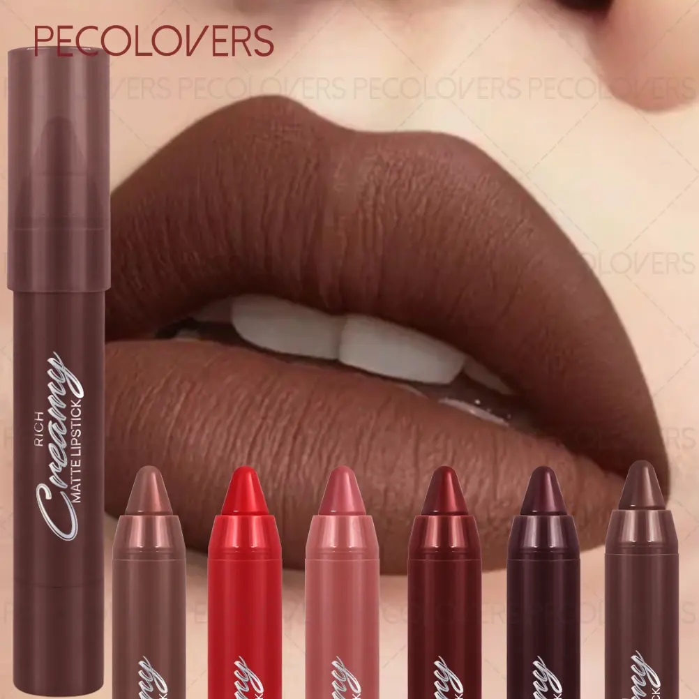 6pcs/set Soft Matte Lipstick, Smooth, Luxurious Long Lasting Lipsticks & Waterproof, Dark Red, Nude Lipstick Pen, Various Colors to Choose, Suitable for All Skin Types