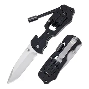 EDC Tool for OutdoorCamping, Driving, Fishing, Best Gift, Men's Gift.，Premium Camping Multi purpose EDC Tableware, Cooking Knife, Suitable for Outdoor BBQ, Travel, Fishing，Outdoor Folding Knife, Aviation Aluminum Alloy HandleCPM154 High Hardness Blade