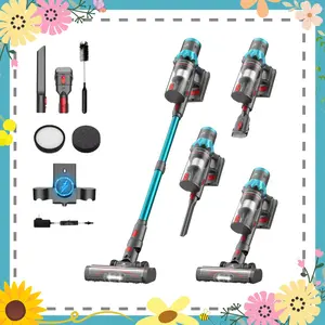 [Mothersdaygift]INTERCLEANER GL2003-8b Cordless Vacuum Cleaner, 53 Mins Long Runtime, Multi-Function 7-in-1  Lightweight Stick Vacuum, Advanced 9-Layer Filtration, Self-Standing Design, Easy for Pet Hair, Hard Floors, Carpet, Home and Car Cleaning