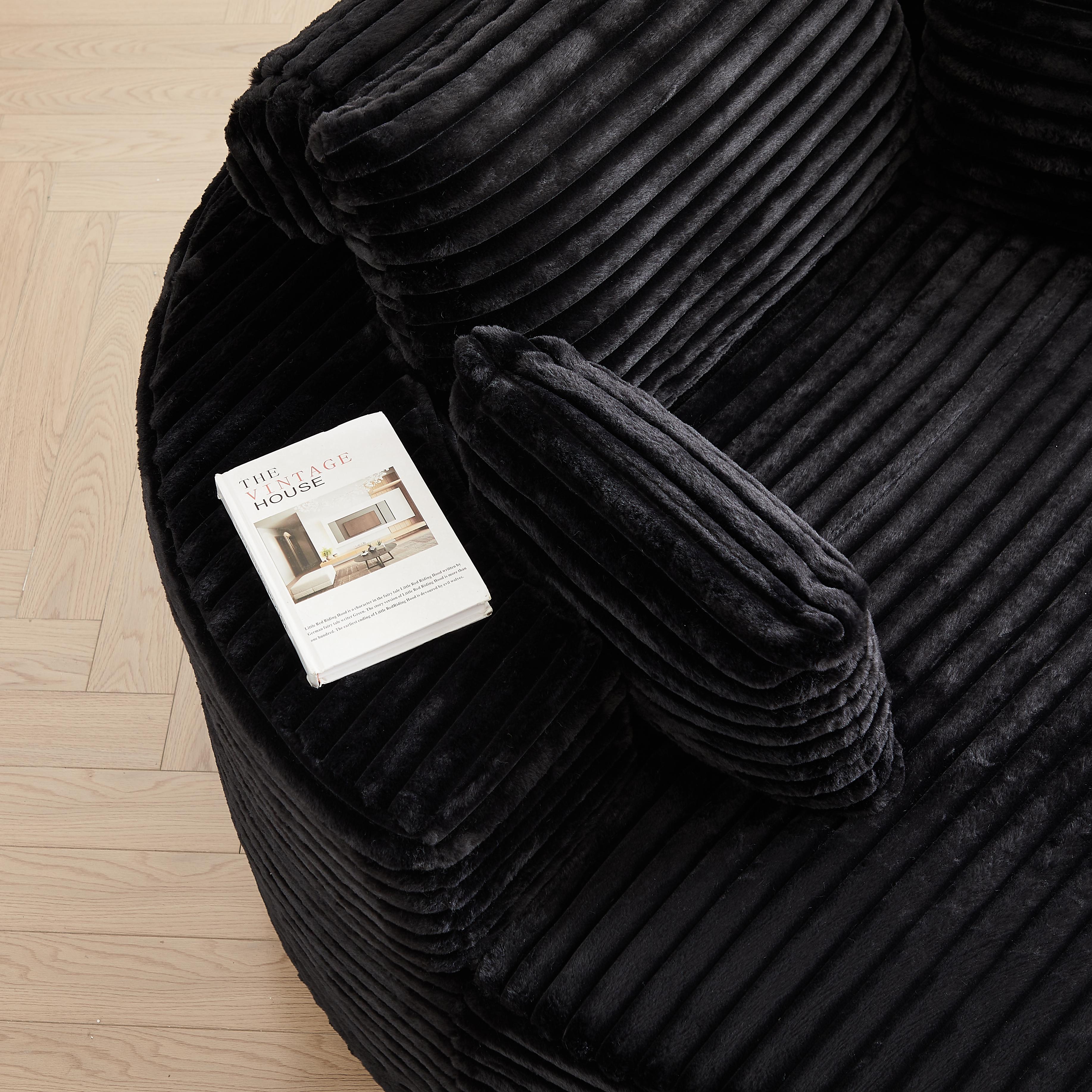 Niccae Fluffy Corduroy Sofa Chair No Assembly Cloud Recliner for Adults Premium Foam Sleeper Chair for Living Room Bedroom Lounge Modern Accent Furniture with Backrest Pillow Chenille Sectional Sofa with Pillows Velvet Folding Sofa with Storage