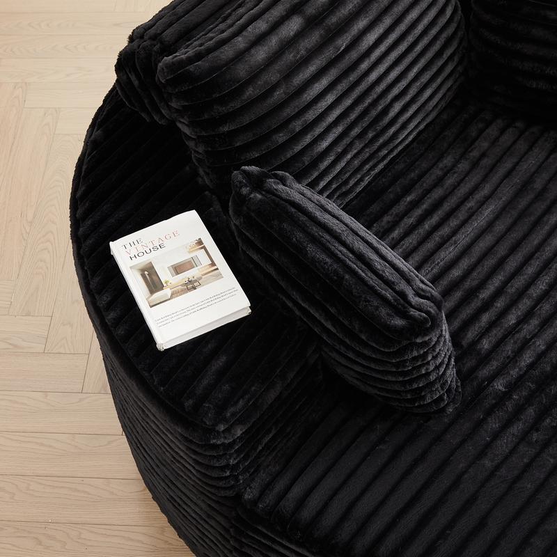 Niccae Fluffy Corduroy Sofa Chair No Assembly Cloud Recliner for Adults Premium Foam Sleeper Chair for Living Room Bedroom Lounge Modern Accent Furniture with Backrest Pillow Chenille Sectional Sofa with Pillows Velvet Folding Sofa with Storage