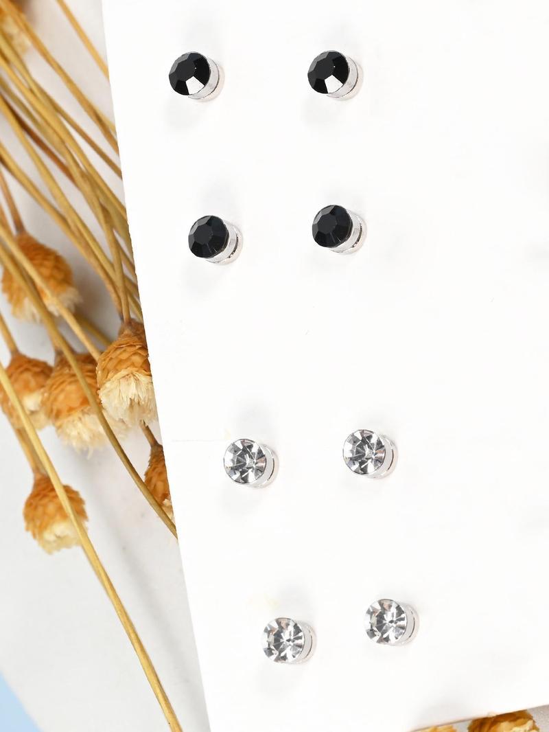 Magnetic Nose Stud, EarringsStainless Steel Fake Nose Rings for Women & Men, Faux Lip Septum Nose Ring Set, No Piercing Body Jewelry, Non Piercing Jewelry