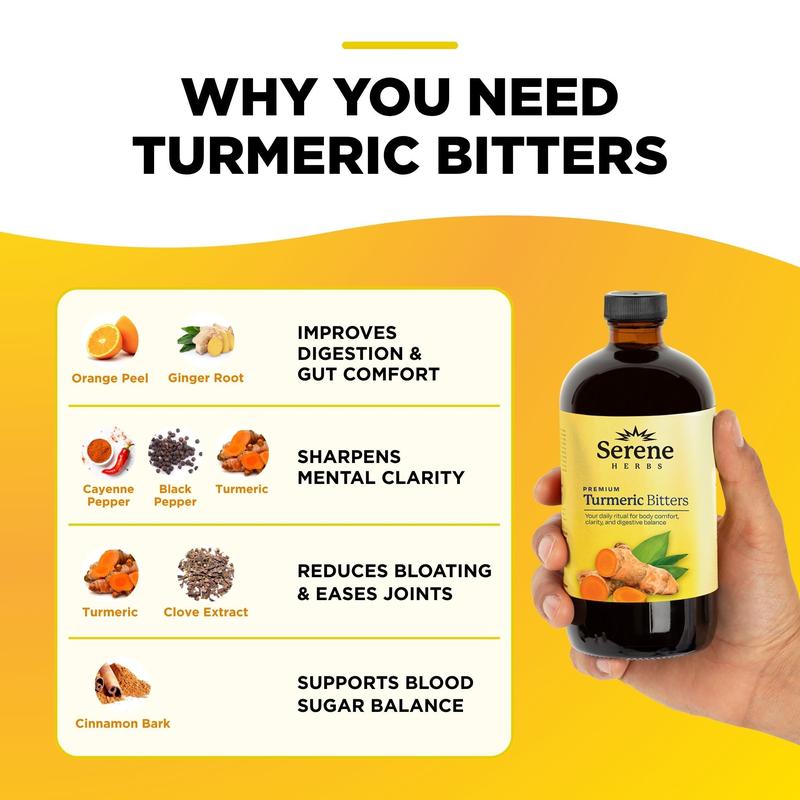 Serene Herbs: Organic Turmeric Bitters Supplement Edible